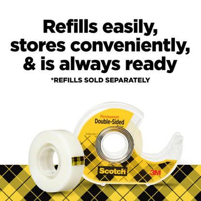 Scotch Double Sided Tape, 1/2 x 500 Inches, 6 Dispensers/Pack (6137H-2PC-MP) Scotch