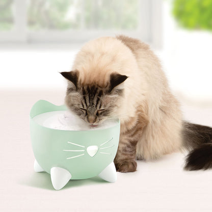 Catit PIXI Cat Water Fountain, 2.5 L, Mint Green, Modern Cat Fountain, Silent Pump for Indoor Cats, Different Flow Settings, Fontaine Pour Chat, Pet Water Fountains Catit