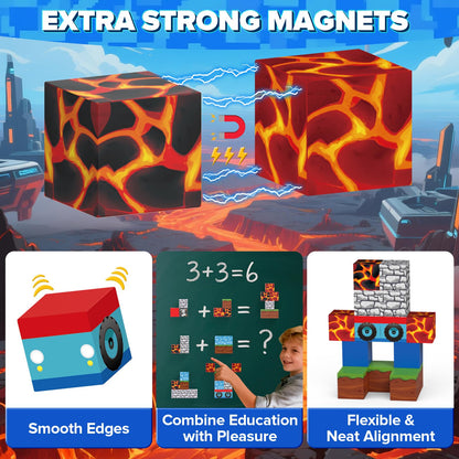 HtZestToysiop 35PCS Magnetic Blocks Travel, STEM Educational Mini Magnetic Blocks with Portable Iron Box, Christmas Birthday Gifts for Boys & Girls Ages 3 4 5 6 7 8, Spider 🍁 All In One Marketplace Canada