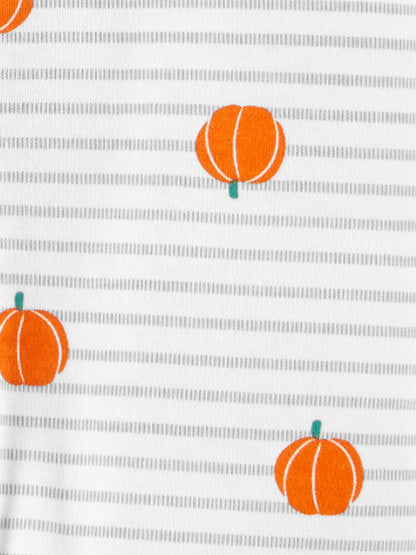 Simple Joys by Carter's Unisex Babies' Halloween Snap Cotton Footed Sleep and Play, Pack of 2, Skeleton/Halloween Pumpkin, 3-6 Months