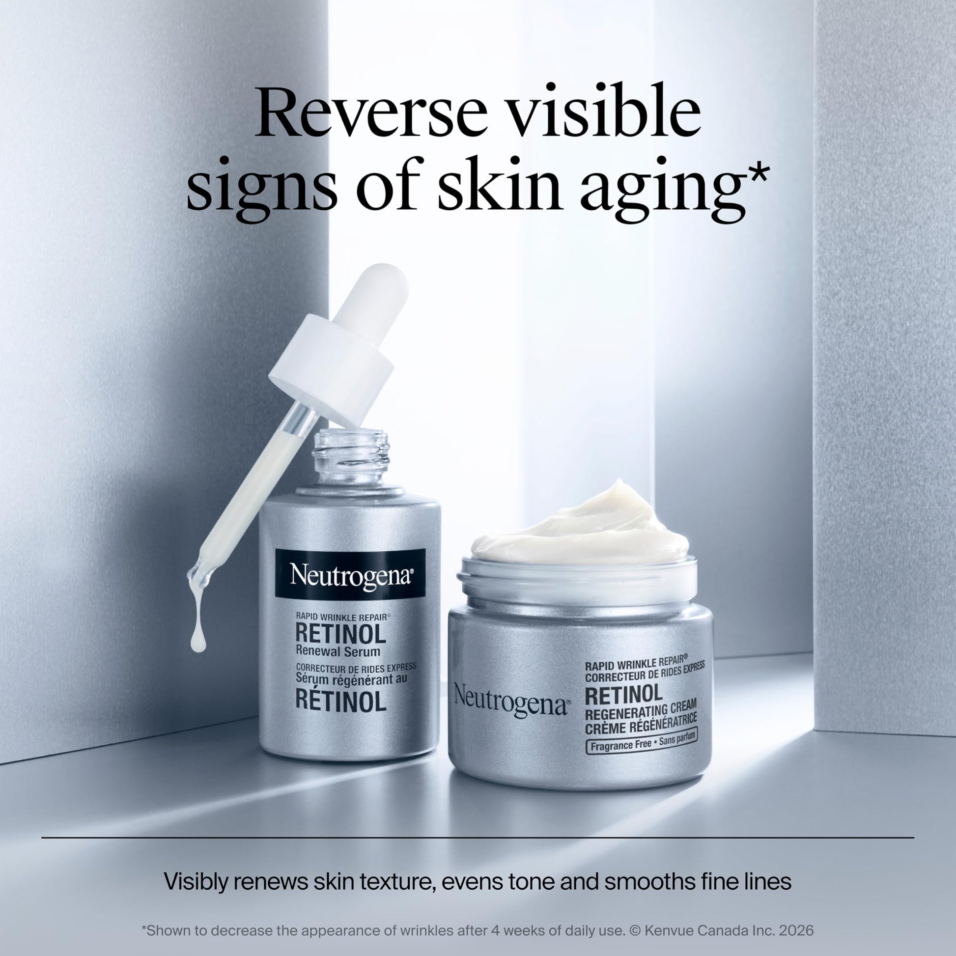 Neutrogena Anti Aging Retinol Face Cream with Hyaluronic Acid, Rapid Wrinkle Repair Regenerating Moisturizer, Fragrance Free, Paraben Free, Oil Free, 48mL - Available at All In One Marketplace Canada