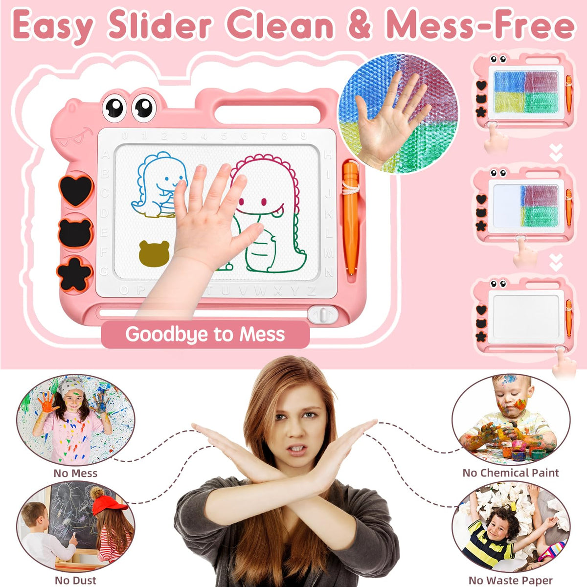 AiTuiTui Travel Size Magnetic Drawing Board Toddler Toys Gift for 3 4 Year Old Girls, Travel Sketch Writing Doodle Pad Educational Learning Kids Toys for Toddlers Age 3-5 Easter Birthday Christmas 🍁 All In One Marketplace Canada