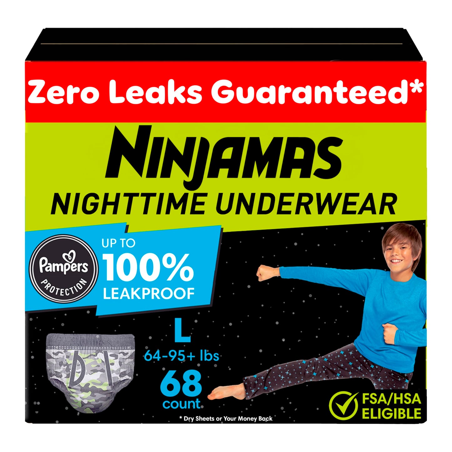 Ninjamas Pampers Nighttime Bedwetting Underwear Boy, Size 8, 68 Count, Disposable Nighttime Underwear 🍁 All In One Marketplace Canada