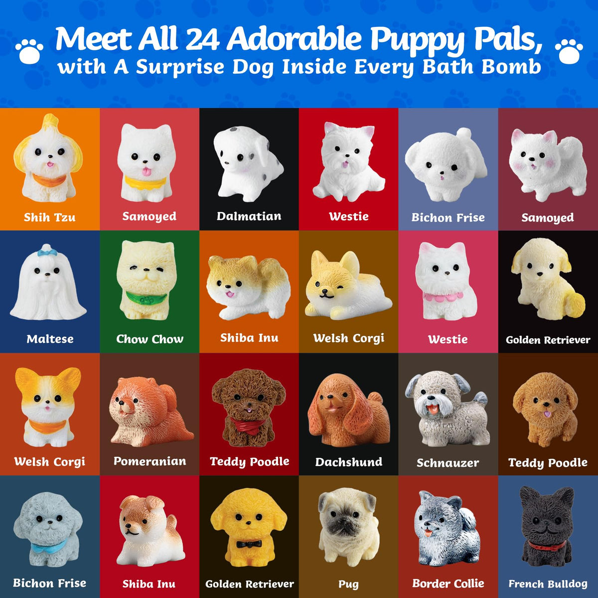 BubbleTail 24 Pack Bath Bombs for Kids with Surprise Dog Figurine Inside 🍁 All In One Marketplace Canada