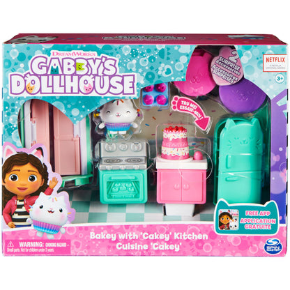 Gabby’s Dollhouse, Bakey with Cakey Kitchen with Figure and 3 Accessories, 3 Furniture and 2 Deliveries, Kids Toys for Ages 3 and up DREAMWORKS GABBY'S DOLLHOUSE