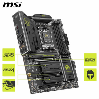 MSI MAG B850 Tomahawk MAX WiFi Gaming Motherboard (AMD Ryzen 9000/8000/7000 Series Processors, AM5, DDR5, PCIe 4.0, M.2, SATA 6Gb/s, USB 3.2 Gen 2, HDMI/DP, Wi-Fi 7, Bluetooth 5.3, 2.5Gbps LAN, ATX) MSI