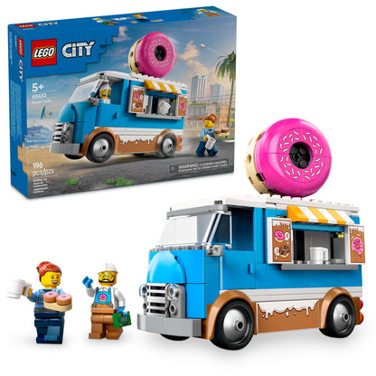 LEGO City Donut Truck Toy - Building Toy for Kids, Boys and Girls, Ages 5+ - Mobile Donut Stand with 2 Minifigures and Other Accessories - Fun Gift Idea for Birthdays and Holidays - 60452 LEGO