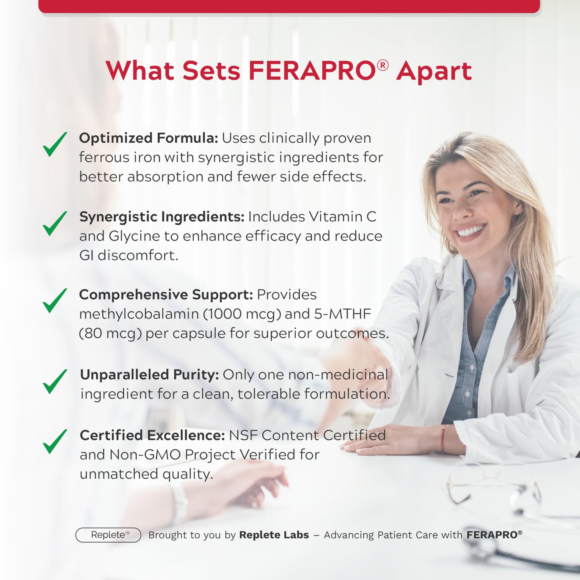 FERAPRO 75 Targeted Iron Support 75 mg Elemental Iron with Vitamin C Methylcobalamin 5-MTHF Glycine 100 Capsules Vegan Clean Label - Available at All In One Marketplace Canada