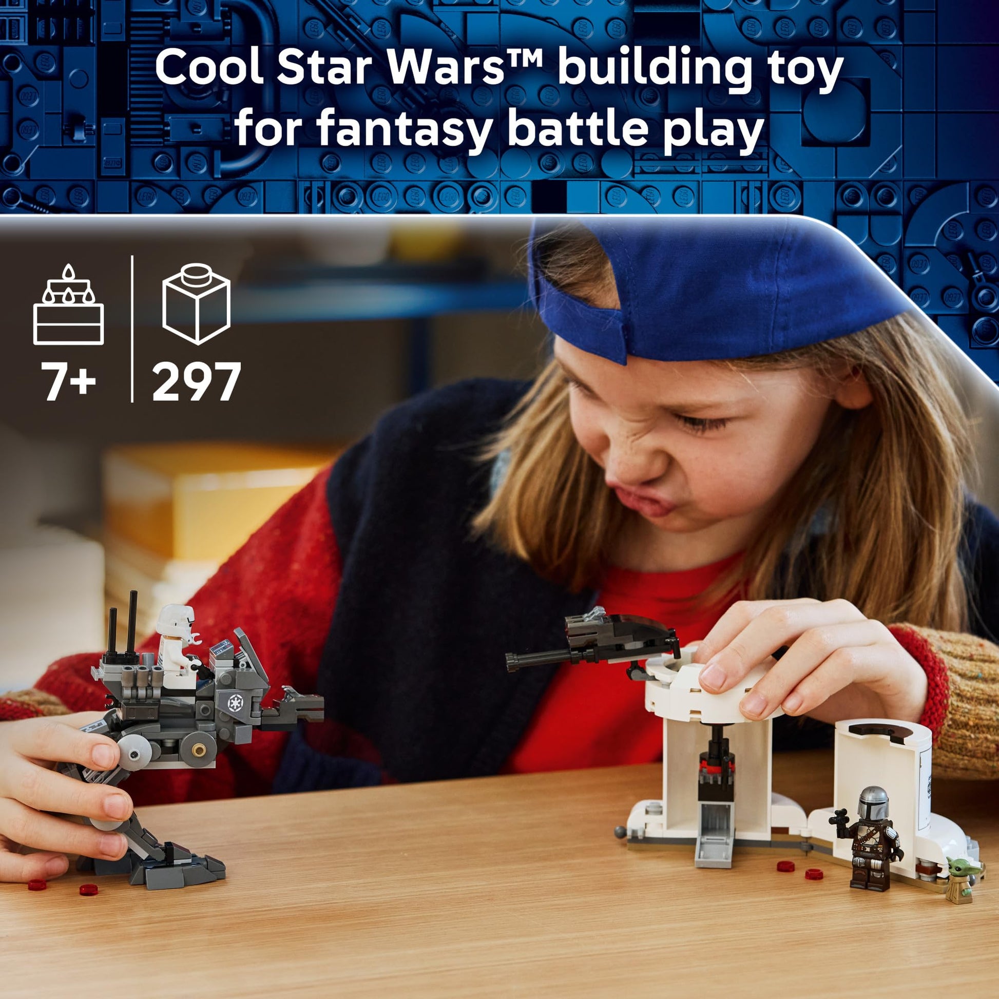 LEGO Star Wars AT-RT Attack - Building Toy for Boys & Girls, Ages 7+ - with The Mandalorian & Grogu Minifigures - Playset for Kids - Gift for Birthdays - 75444 LEGO