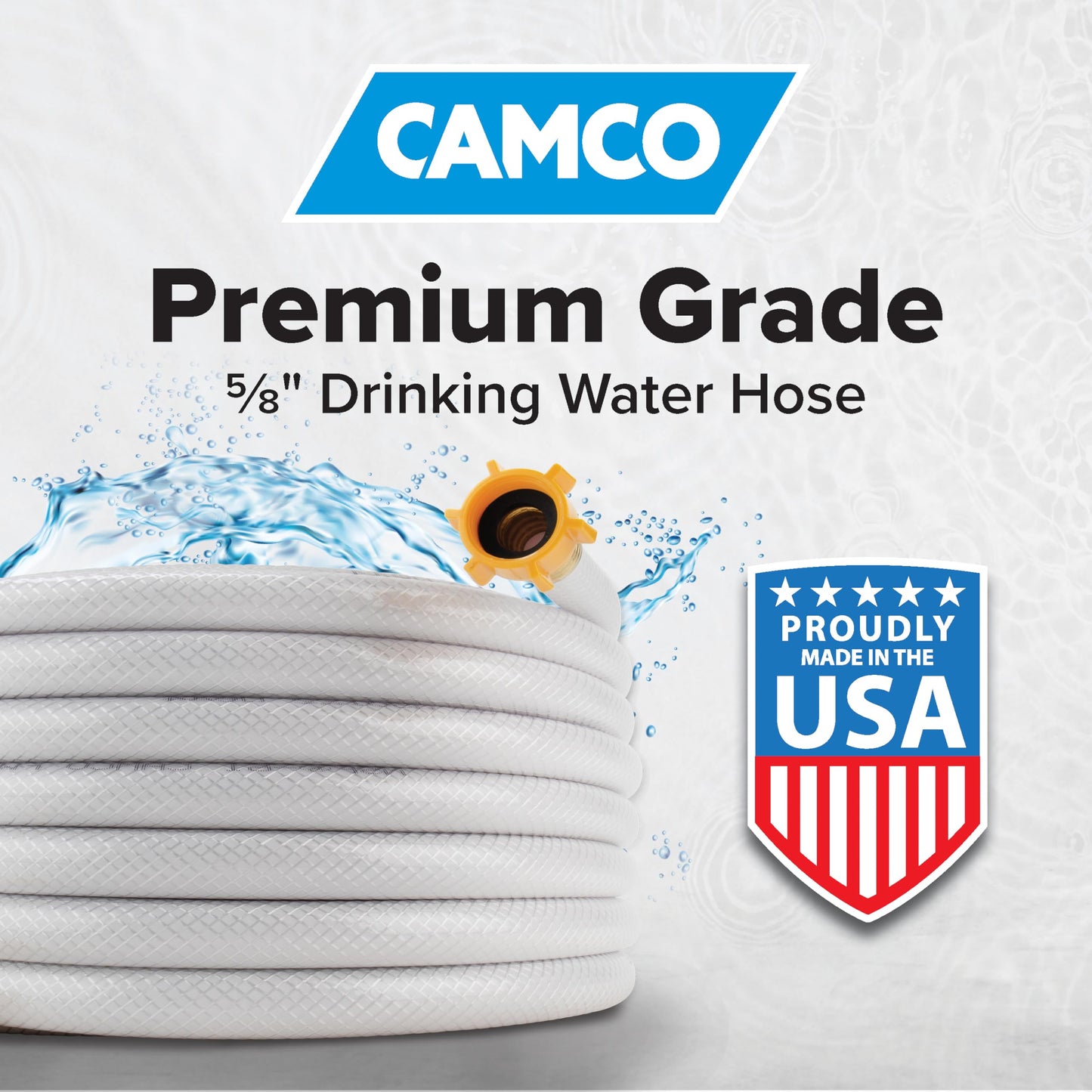 Camco TastePURE 50-Ft RV Drinking Water Hose - Contains No Lead, No BPA & No Phthalate - Features Diamond-Hatch Reinforced PVC Design - 5/8” Inside Diameter, Made in the USA (22793) 🍁 All In One Marketplace Canada