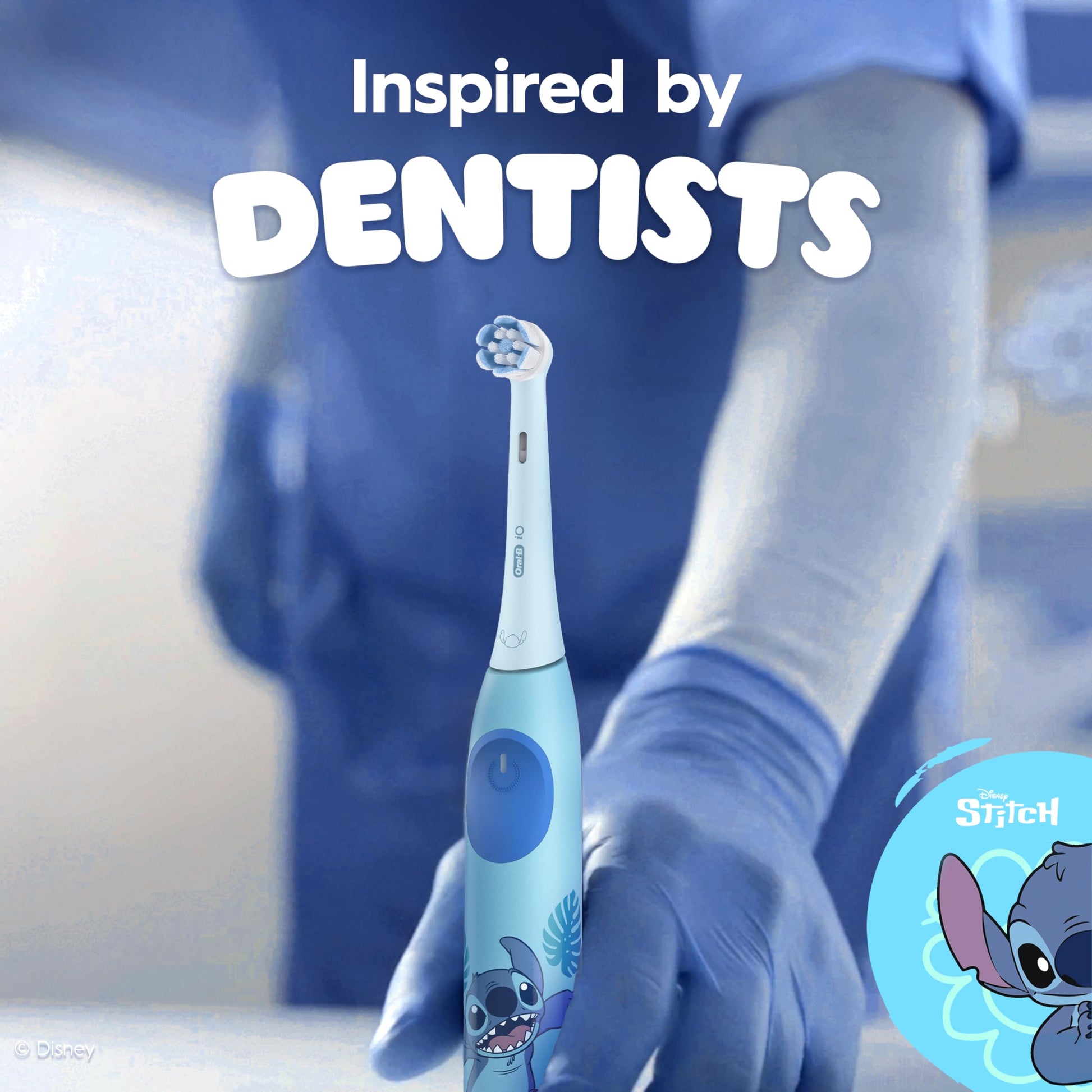 Oral-B iO Kids Rechargeable Electric Powered Toothbrush, Stitch with 1 Gentle Care Brush Head - Automatic Pressure Sensor to Protect Gums - 3 Cleaning Settings - 2 Min Music Timer - 28 Day Battery Life - Available at All In One Marketplace Canada