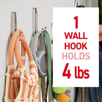 Command Large Wall Hooks, Damage Free Hanging Wall Hooks with Adhesive Strips, No Tools Double Wall Hooks for Hanging Christmas Decorations, 2 Satin Brass Plastic Hooks and 2 Command Strips 🍁 All In One Marketplace Canada