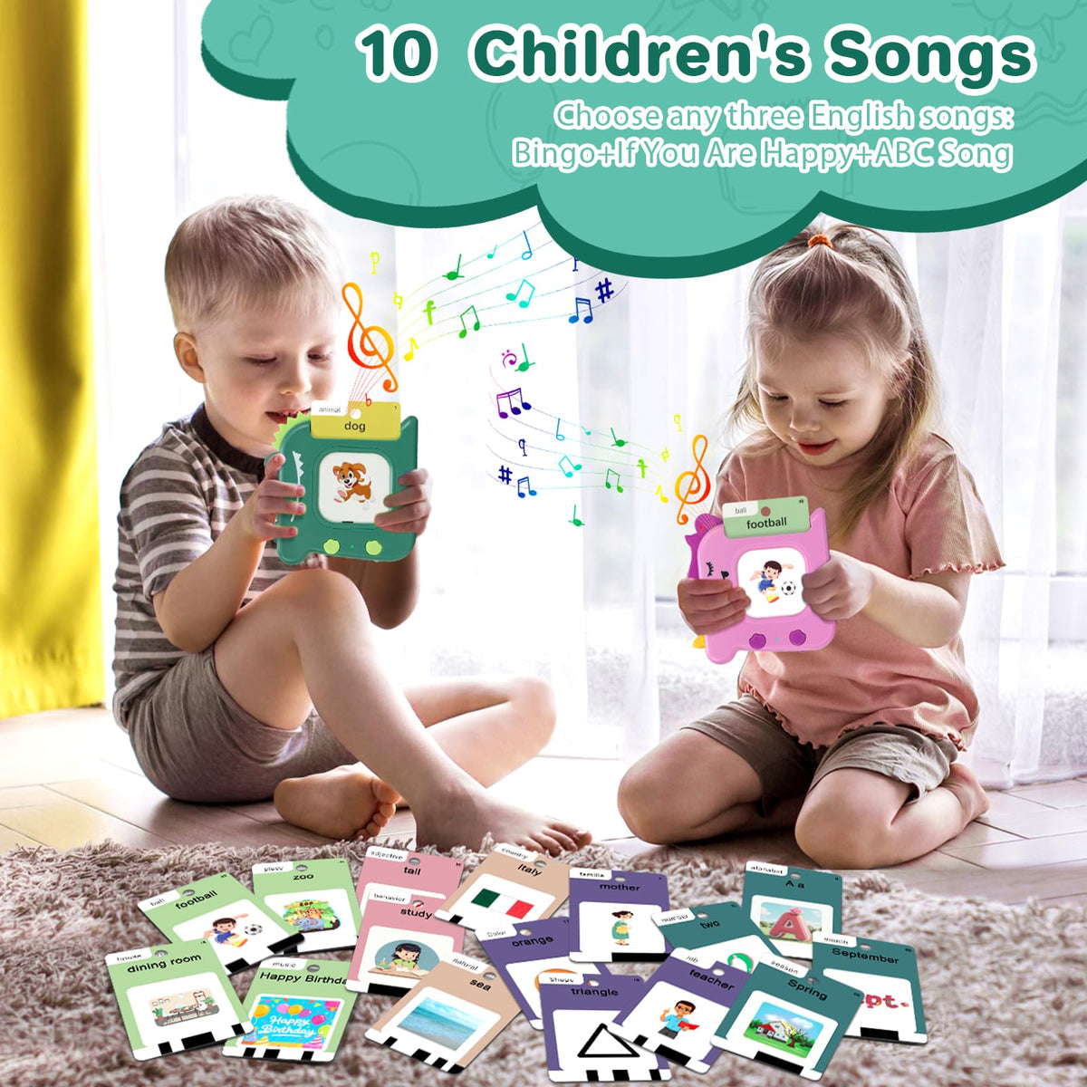 420 Words English Talking Flash Cards for Toddlers, Pocket Speech Buddy Therapy Autism Toys with 10 Songs, Preschool Educational Learning Toy for Girls Kids 1-6, Christmas Birthday Gifts 🍁 All In One Marketplace Canada