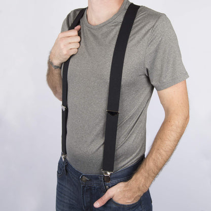 Dickies Men's 1-1/2 Solid Straight Clip Suspender, Black, One Size Dickies