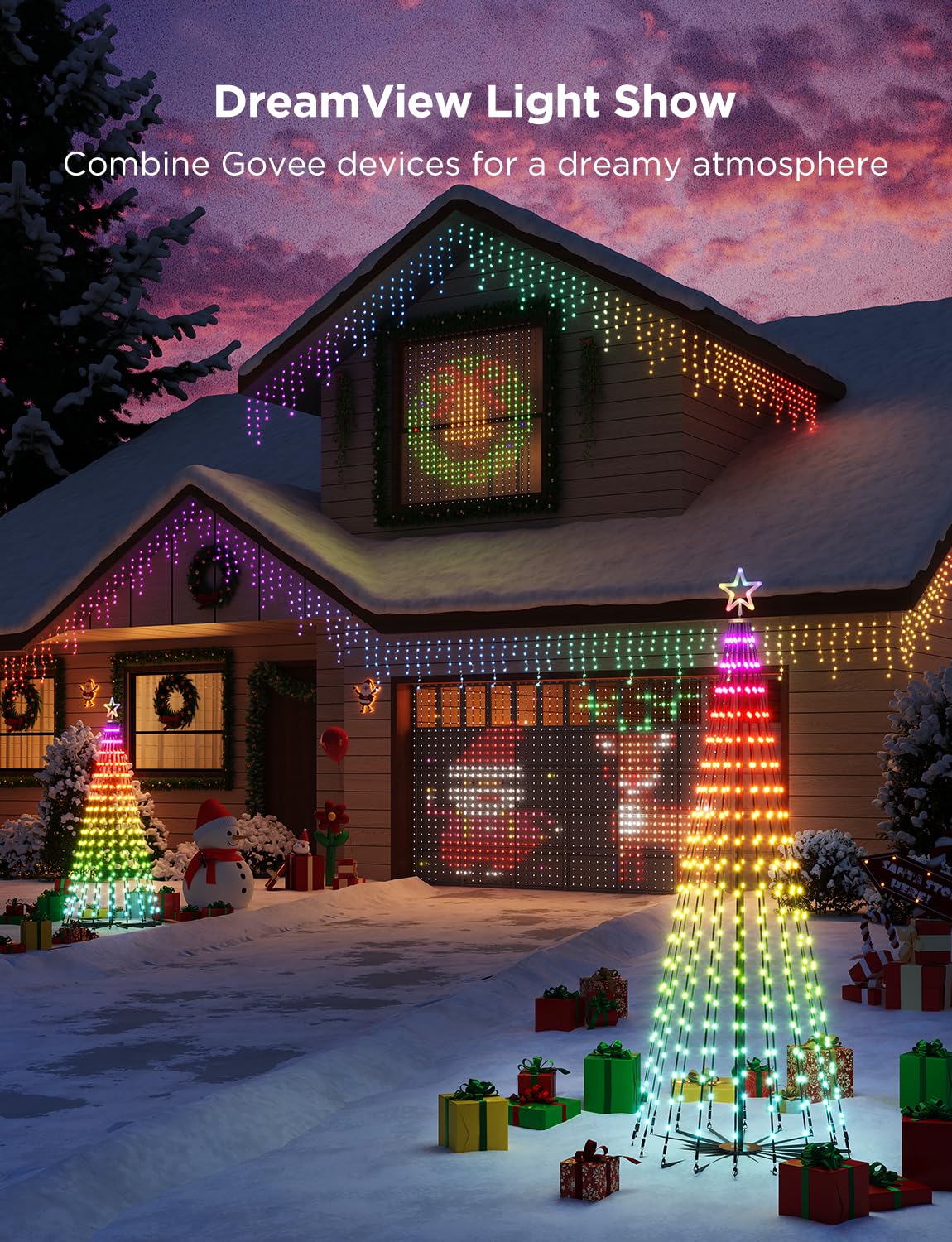 Govee Christmas Cone Tree Lights, 6ft 316 LEDs RGBIC Christmas Tree Lights with Smart App Control, IP67 Waterproof Outdoor String Lights for Xmas & Halloween Decor, 82+ Scene Modes, Music Sync 🍁 All In One Marketplace Canada