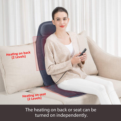 Snailax Massager Seat Cushion, Back Massager Chair with Heat, Full Back and Thighs Massage with 10 Vibration Massage Motors, 2 Heat Levels, Christmas Gifts for men 🍁 All In One Marketplace Canada