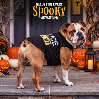 Costume de chien policier K9 pour animal de compagnie – T-shirt d'Halloween K9 pour chien – Costume de policier pour animal – Costumes de chien pour Halloween – Vêtements et accessoires pour chien – Tenue avec manches pour animal – XL