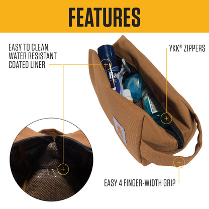 Carhartt Durable Organizer, Pack Travel Essentials W/The Pfas Free Toiletry Bag W/Water Resistance, Travel Kit (Black), One Size, Durable Organizer Bag, Pack Travel Essentials W/The Pfas Free