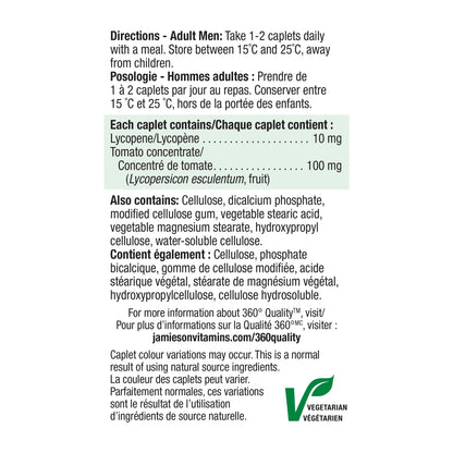 Jamieson Lycopene with Tomato Concentrate, 60 Caplets, Powerful Antioxidant and Supports Prostate Health. Gluten-Free, Lactose-Free, No Artificial Colours or Flavours, Proudly Canadian - Available at All In One Marketplace Canada
