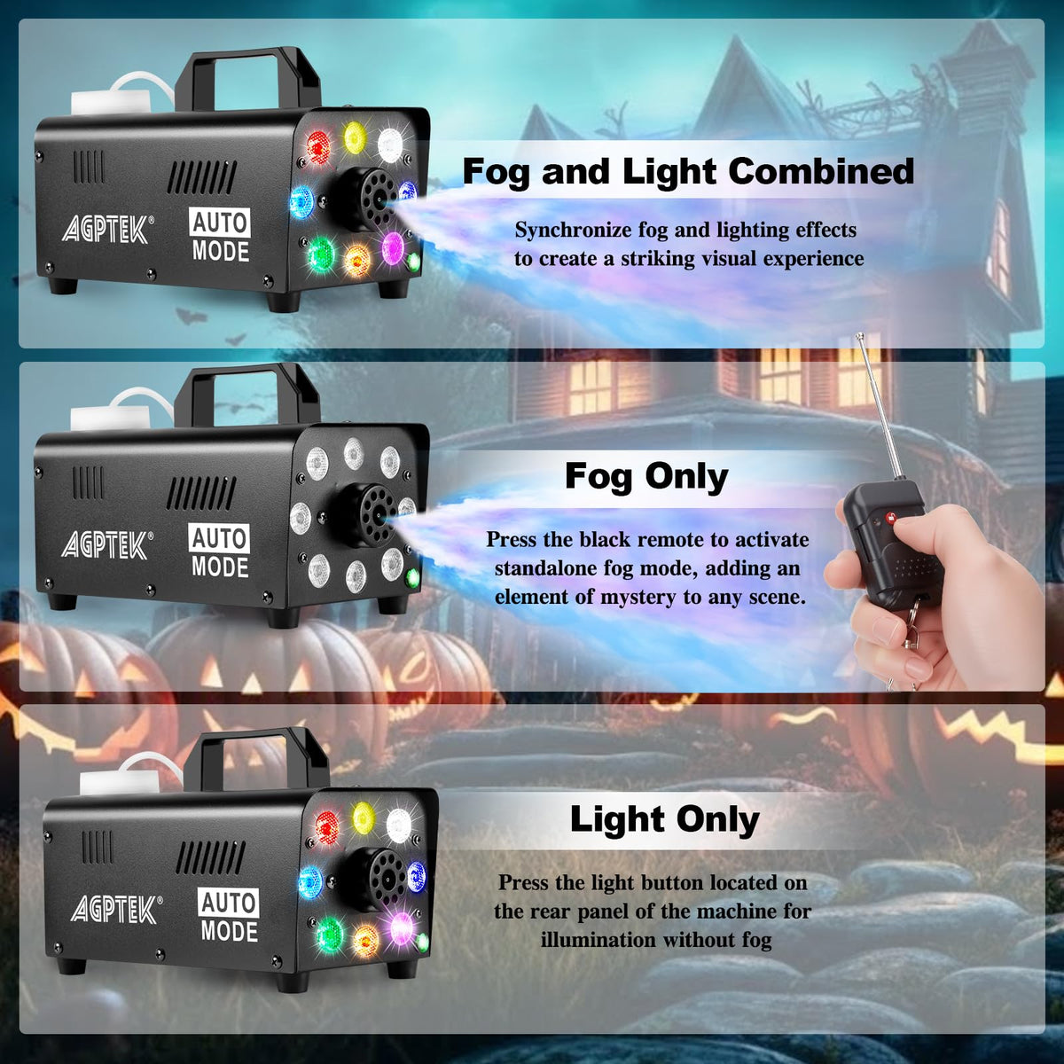 AGPtEK Fog Machine, 500W Smoke Machine with Remote Control, LED Light 🍁 All In One Marketplace Canada