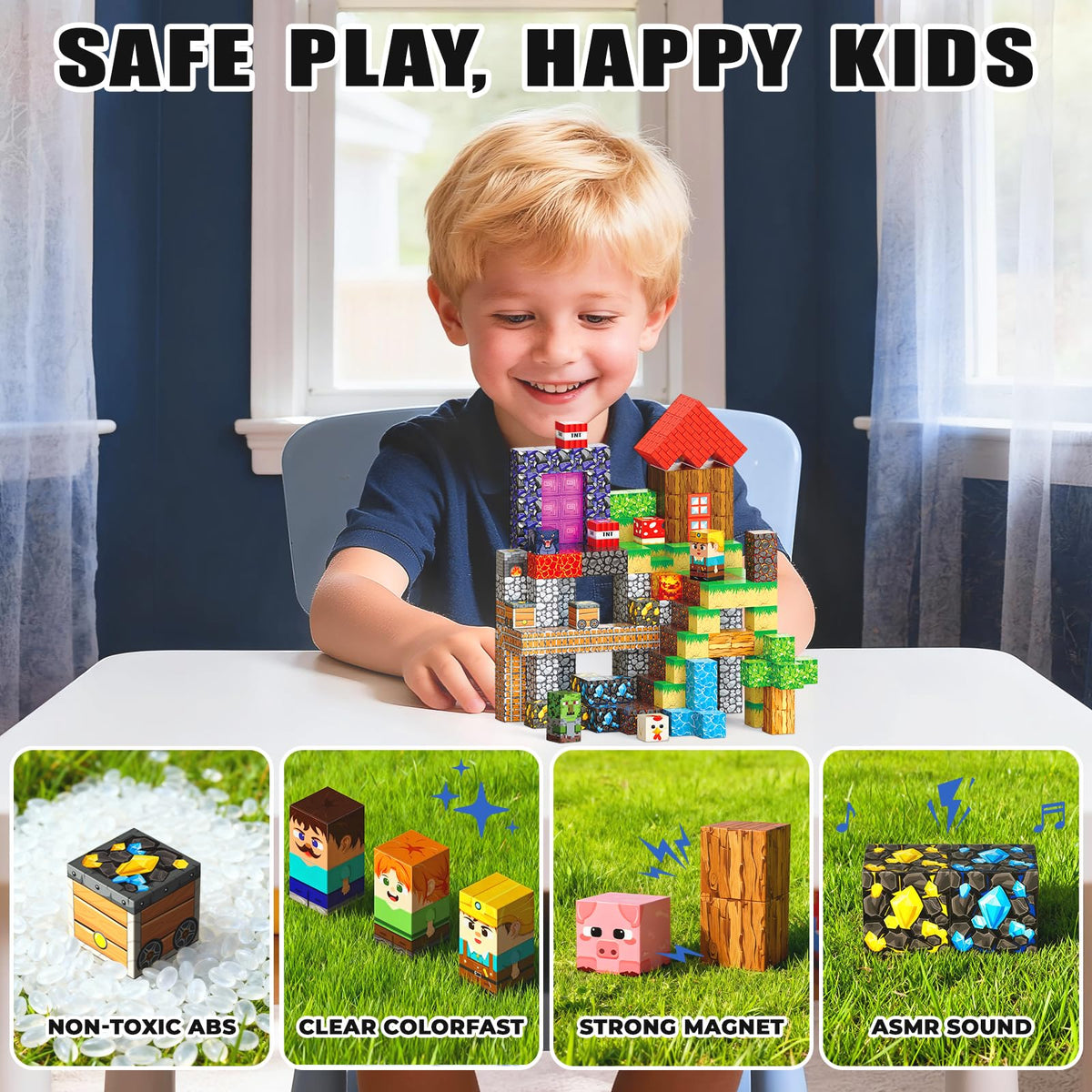 SSAWER Magnetic Blocks, 400PCS Toys Building Blocks Cubes Gifts for Kids 🍁 All In One Marketplace Canada