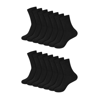 Hanes Women's Value, Crew Soft Moisture-Wicking Socks, Available in 10 and 14-Packs, Black-14, 5-9, Black - 14 Pack, 5-9