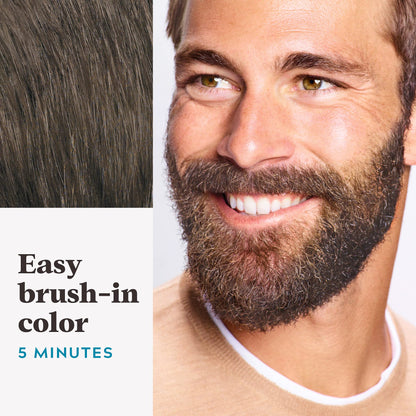 Just For Men Mustache & Beard, Beard Dye for Men with Brush Included for Easy Application, With Biotin Aloe and Coconut Oil for Healthy Facial Hair, Medium-Dark Brown, M-40 (3 Count)