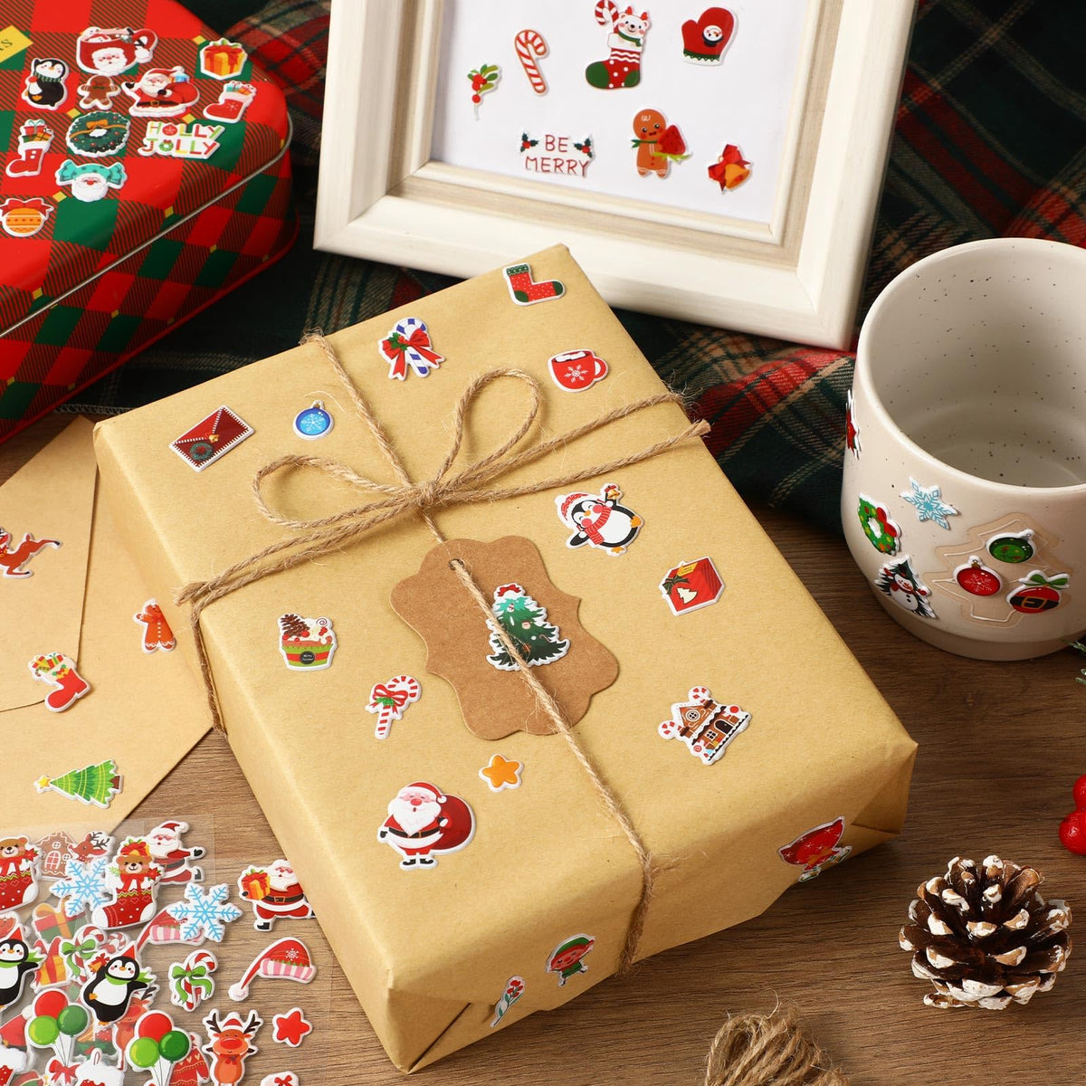 UPINS Christmas Stickers 12 Sheets UPINS Holiday 3D Puffy Sticker Cute Snowman Reindeer Tree Santa Foam Decals for Party Favors Scrapbooking DIY Crafts 🍁 All In One Marketplace Canada