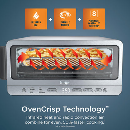 Ninja Flip Toaster Oven & Air Fryer, 8-in-1 Functionality, Flip Up & Away Capability for Storage Space SP151C (Canadian Edition)