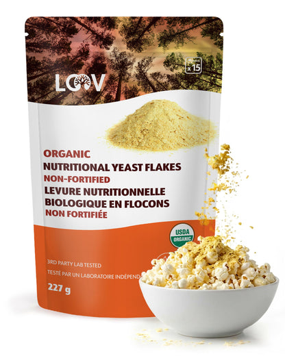 LOOV Organic Non-Fortified Nutritional Yeast Flakes - 227g (8 oz)