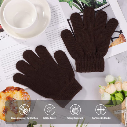 Kid's Winter Magic Gloves,12 Pairs Winter Stretchy Warm Magic Gloves Fit for 6-11 Years Old Boys or Girls Knit Gloves (12 Pairs Black) 🍁 All In One Marketplace Canada