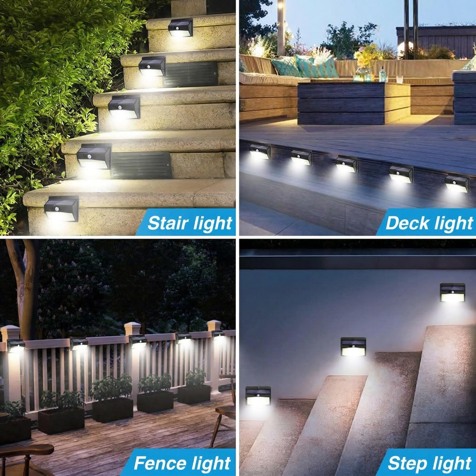 Solar Lights Outdoor, [ 8 Pack/138LED ] Solar Motion Sensor Light Outdoor with 3 Lighting Modes Wireless Waterproof Solar Wall Lights Solar Security Lights for Fence Yard Garden Deck Garage