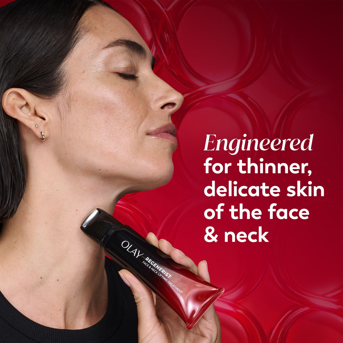 Olay Regenerist Neck and Face Roller, Neck Cream for Tightening and Firming, Anti-Aging Moisturizer for Women, Fragrance-Free, Anti-Wrinkle serum, Face Lift Cream with Hexa-Repair, NAD+, 50 mL