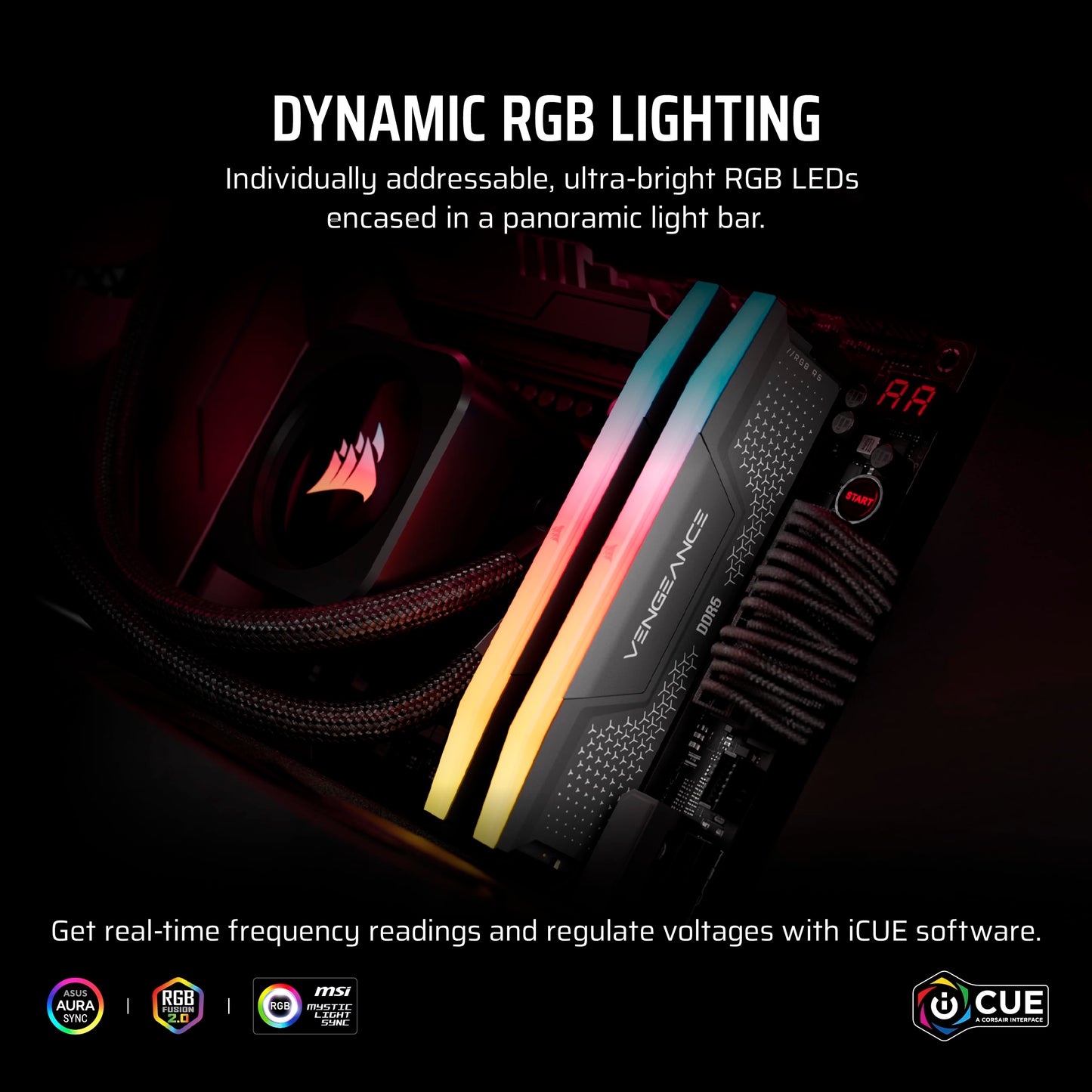 CORSAIR Vengeance RGB RS DDR5 RAM 32GB (2x16GB) Up to 6000MHz CL36-44-44-96 1.35V AMD Expo Intel XMP Computer Desktop Memory – Gray (CMG32GX5M2E6000Z36) Corsair