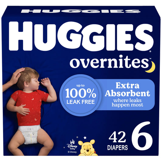 Huggies Overnites Size 6 Overnight Diapers (35+ lbs), 42 Ct