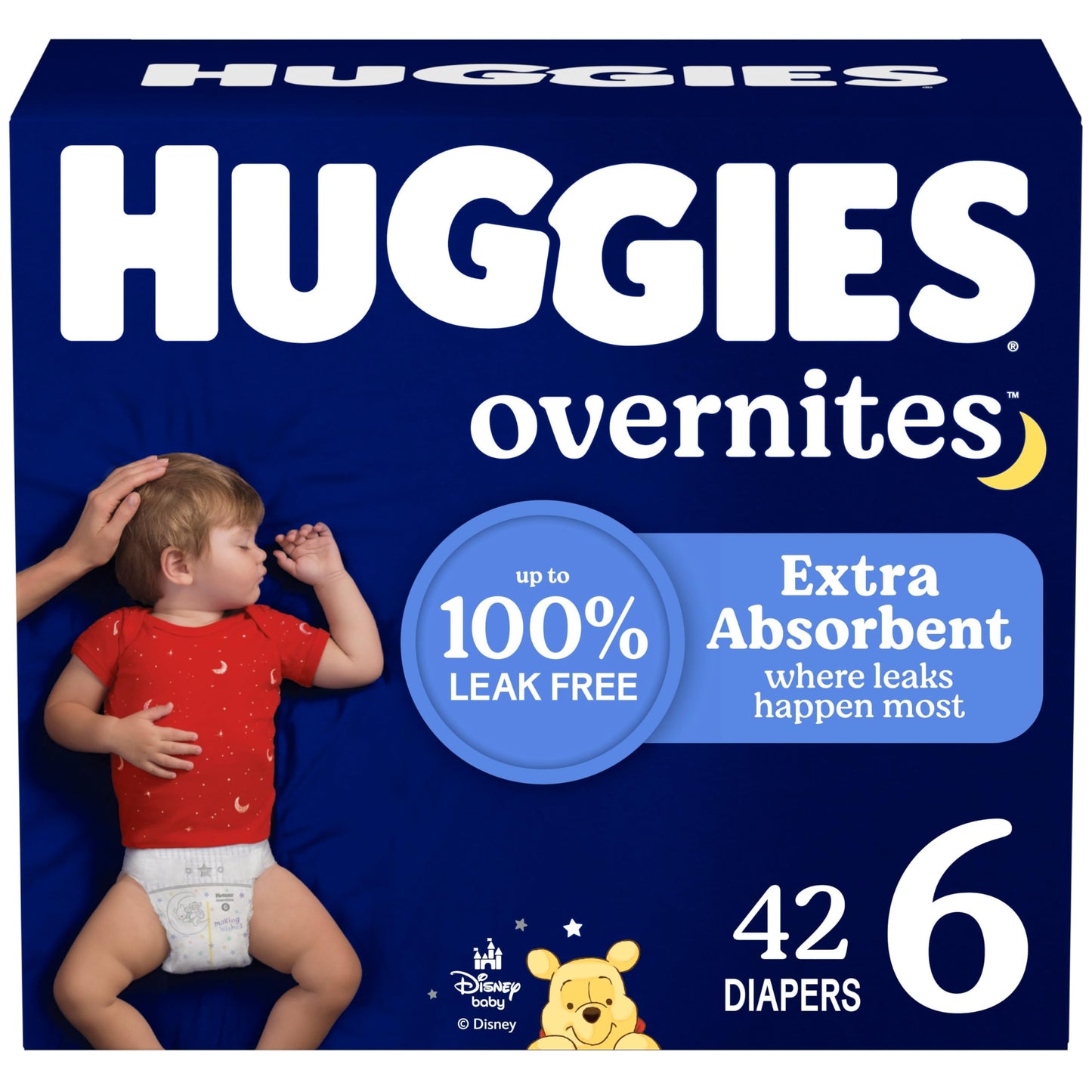 Huggies Overnites Size 6 Overnight Diapers (35+ lbs), 42 Ct