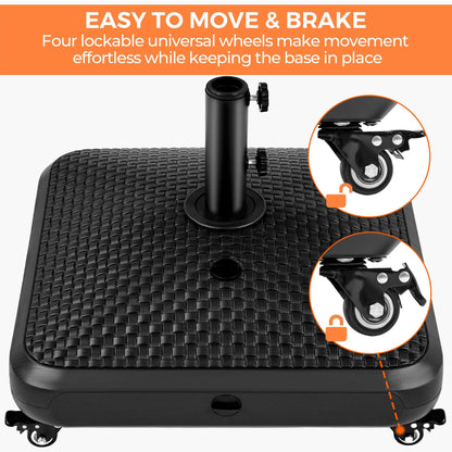 Yaheetech Fillable Mobile Umbrella Base, 4 Wheels, 123lb Capacity, Black 🍁 All In One Marketplace Canada