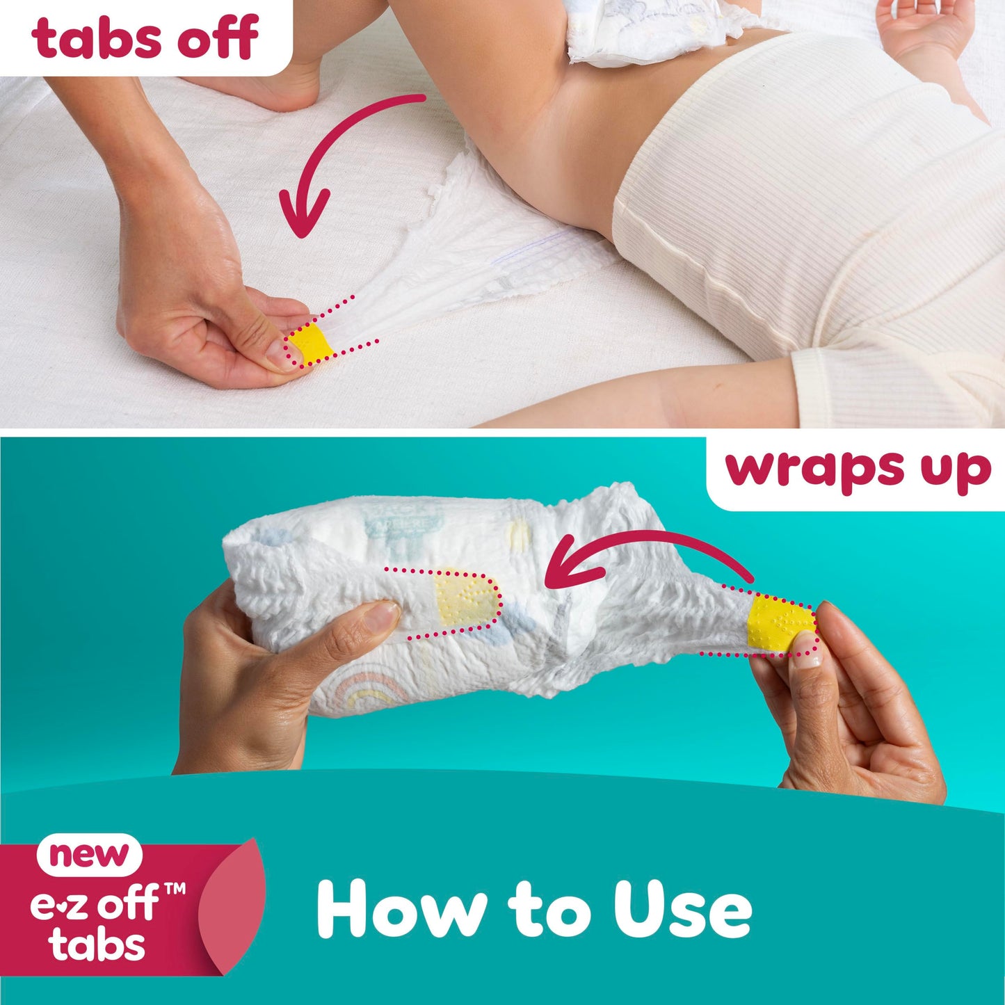 Pampers Diapers - Swaddlers 360 - Size 7, up to 100% Leakproof Comfy Dry Fit, EZ Off Tabs Designed for Easy Changes, Pull On Diaper, 84 Count