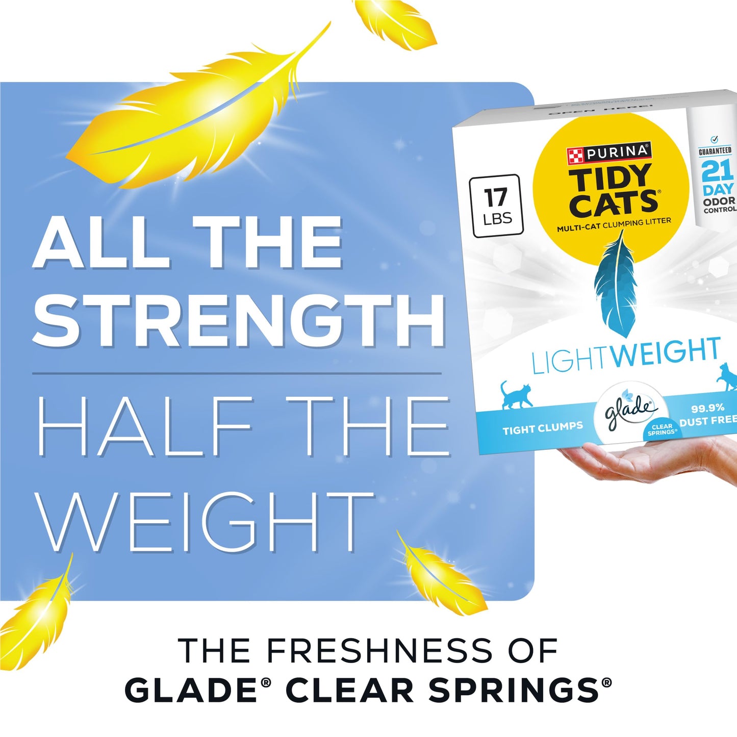 Purina Tidy Cats Lightweight with Glade Clear Springs Multi-Cat, Clumping, Low Dust, Scented Cat Litter - 17 lb. Box Purina Tidy Cats