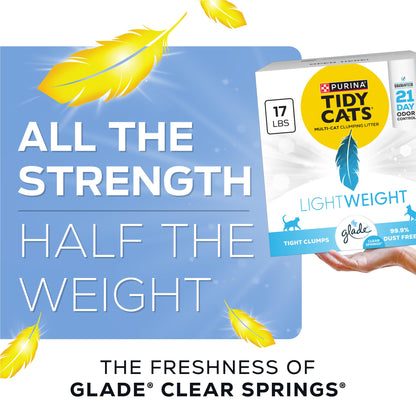 Purina Tidy Cats Lightweight with Glade Clear Springs Multi-Cat, Clumping, Low Dust, Scented Cat Litter - 17 lb. Box Purina Tidy Cats