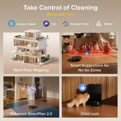 Roborock 2026 New Qrevo S Pro Robot Vacuum and Mop, 18,500Pa Suction, Anti-Tangle Brushes, Reactive AI Obstacle Recognition, 75℃ High-Temp Washing, 10mm Mop Lifting, Self-Emptying and Refilling