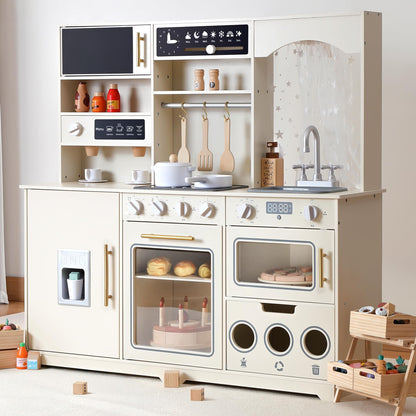 besrey Wooden Play Kitchen Set for Kids with Real Lights and Sounds 🍁 All In One Marketplace Canada