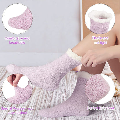VoJoPi Fuzzy Socks for Women, 5 Pairs Soft and Warm Fluffy Winter Bed Cozy Sleeping Gifts Christmas Socks, Size 5-10 🍁 All In One Marketplace Canada