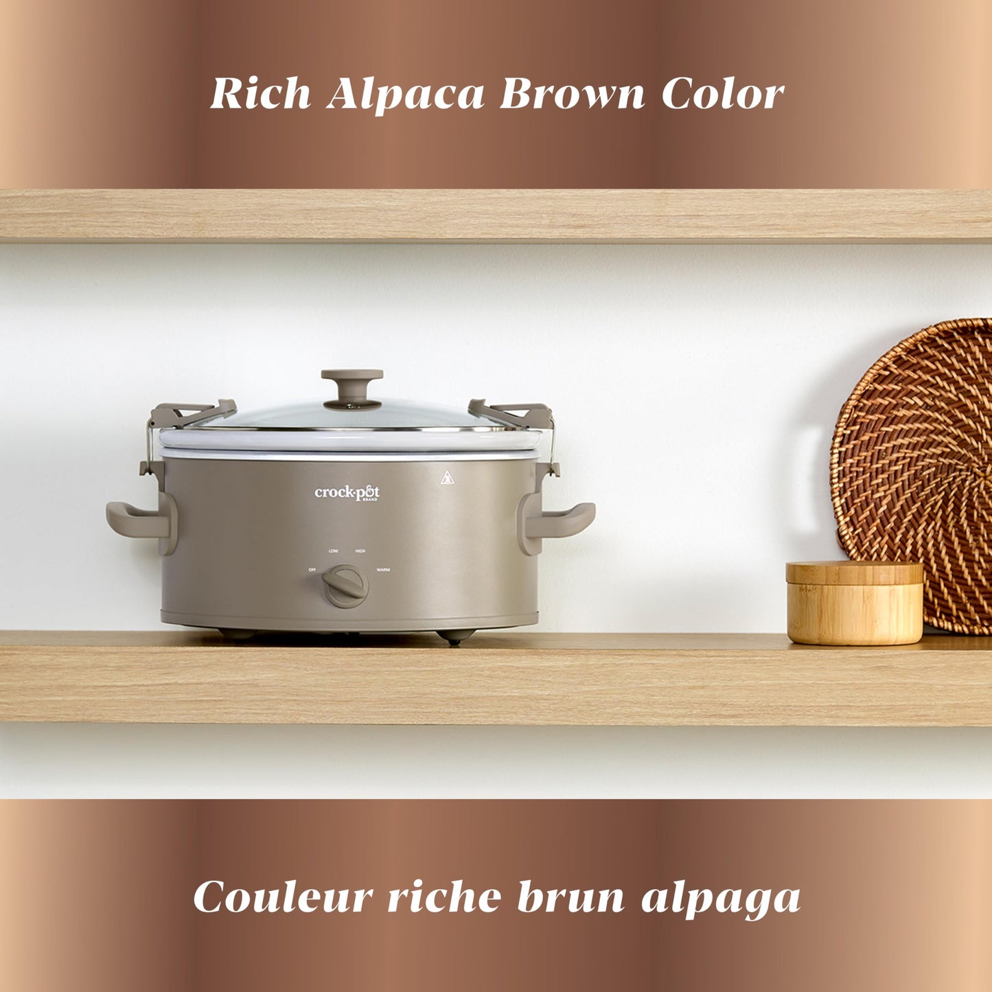Crock-Pot Design Series 6-Quart Manual Slow Cooker, Alpaca Brown Crock-Pot