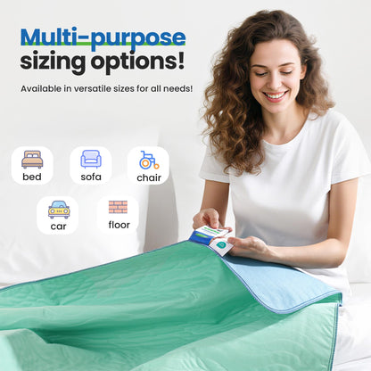 Noovirum Washable Underpads 34"x36" (4 Pack) - Heavy Absorbency Waterproof Reusable Bed Protector for Adults, Elderly & Pets - Incontinence Protection for Bed, Sofa, Furniture - Available at All In One Marketplace Canada