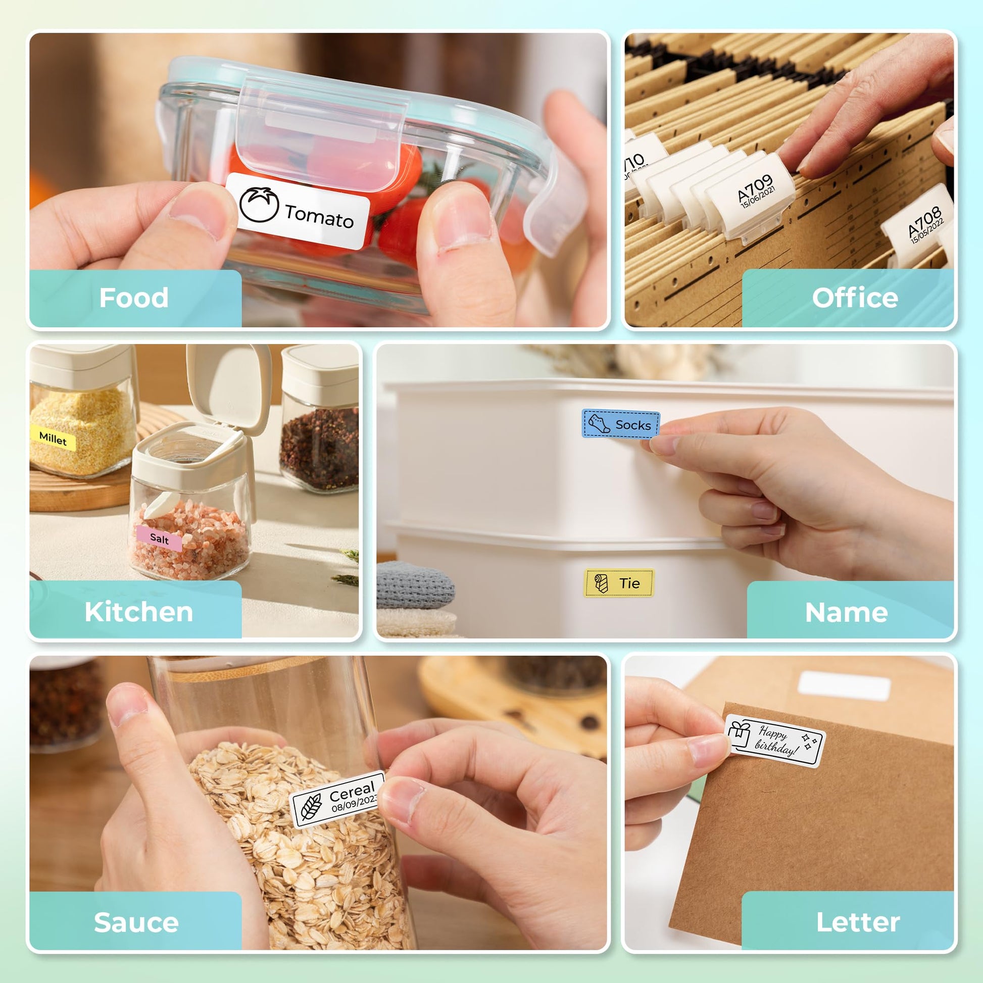 Nelko Label Maker Machine with Tape, P21 Portable Bluetooth Label Printer, Wireless Built-in Cutter Sticker Maker Mini Label Makers with Multiple Templates for School Organizing Office Home, White