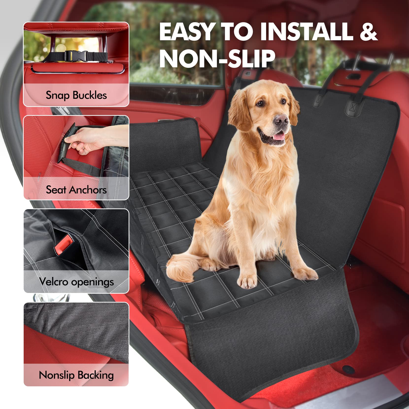Dog Car Seat Cover, Multifunctional Dog Hammock for Back Seat,Waterproof Car Seat Protector, Scratch Proof Dog Seat Cover for Back Seat, Nonslip Seat Covers for SUV,Trucks, Cars - Available at All In One Marketplace Canada