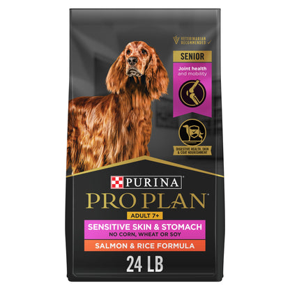 Purina Pro Plan Dry Dog Food, Senior Sensitive Skin & Stomach Adult 7+ Salmon - 10.9 kg Bag (1 Pack) Pro Plan