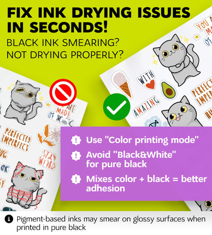 Premium Printable Vinyl Sticker Paper for Inkjet Printer and Laser - 20 White Matte Sticker Paper Waterproof - Durability Adhesive Paper 8.5 x 11, Fast Dry, Holds Ink Well, Great for Cutting Machines