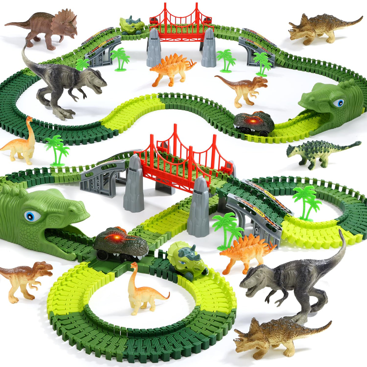 EagleStone Dinosaur Track Set for Kids – 225 PCS Flexible Race Tracks 🍁 All In One Marketplace Canada